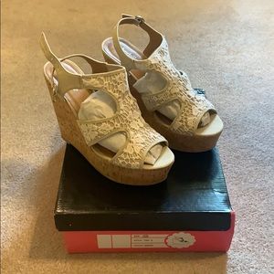 Charlotte Russe Beige Tisa Wedge